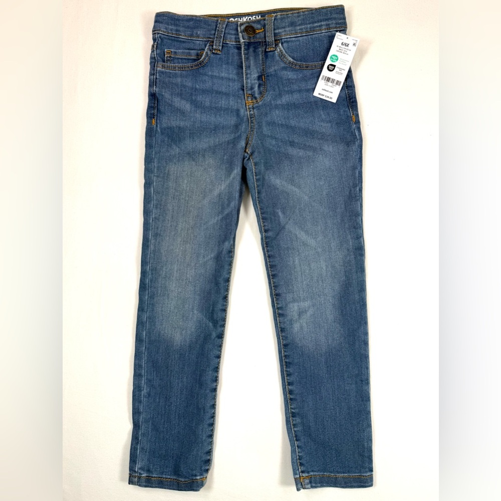 NWT OSHKOSH Girls Super Skinny Jeans 6X Light Wash Stretch Denim Classic NEW